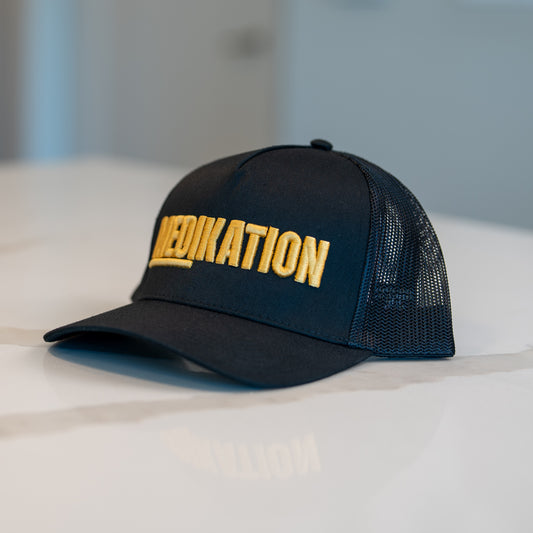 MEDIKATION Gold-Stitch Trucker Hat