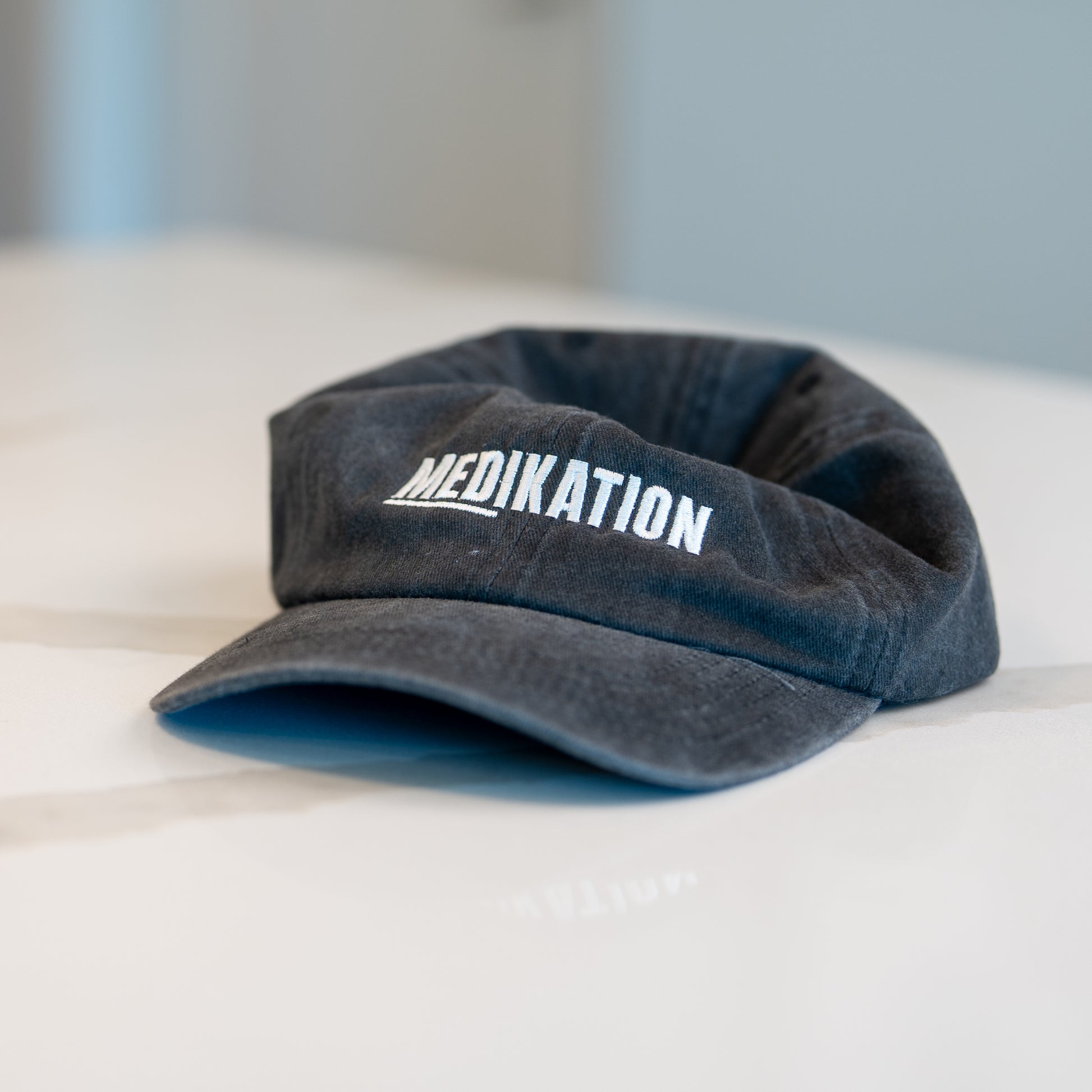 MEDIKATION Washed Gray Dad Hat — detail view 2