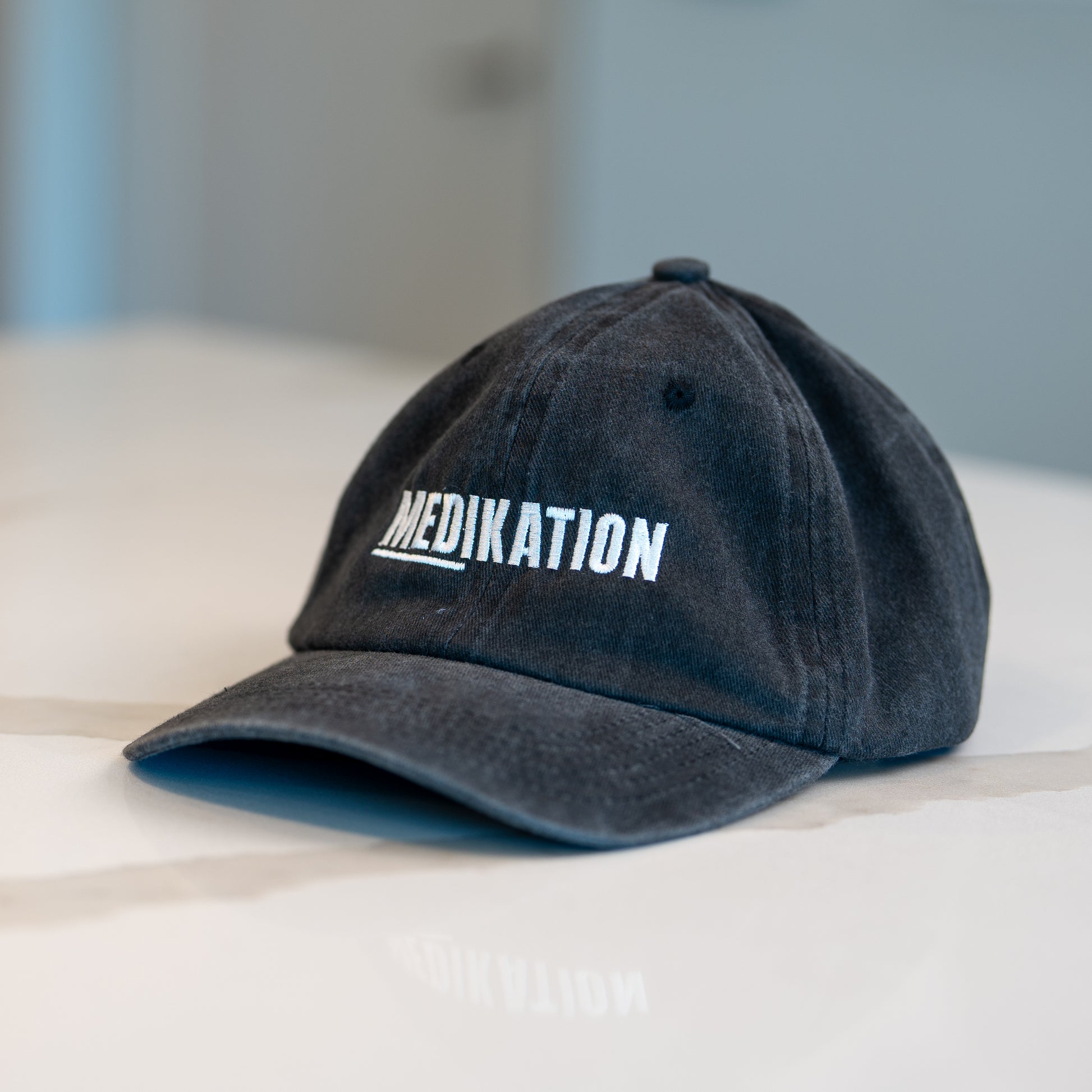 MEDIKATION Washed Gray Dad Hat — detail view 3
