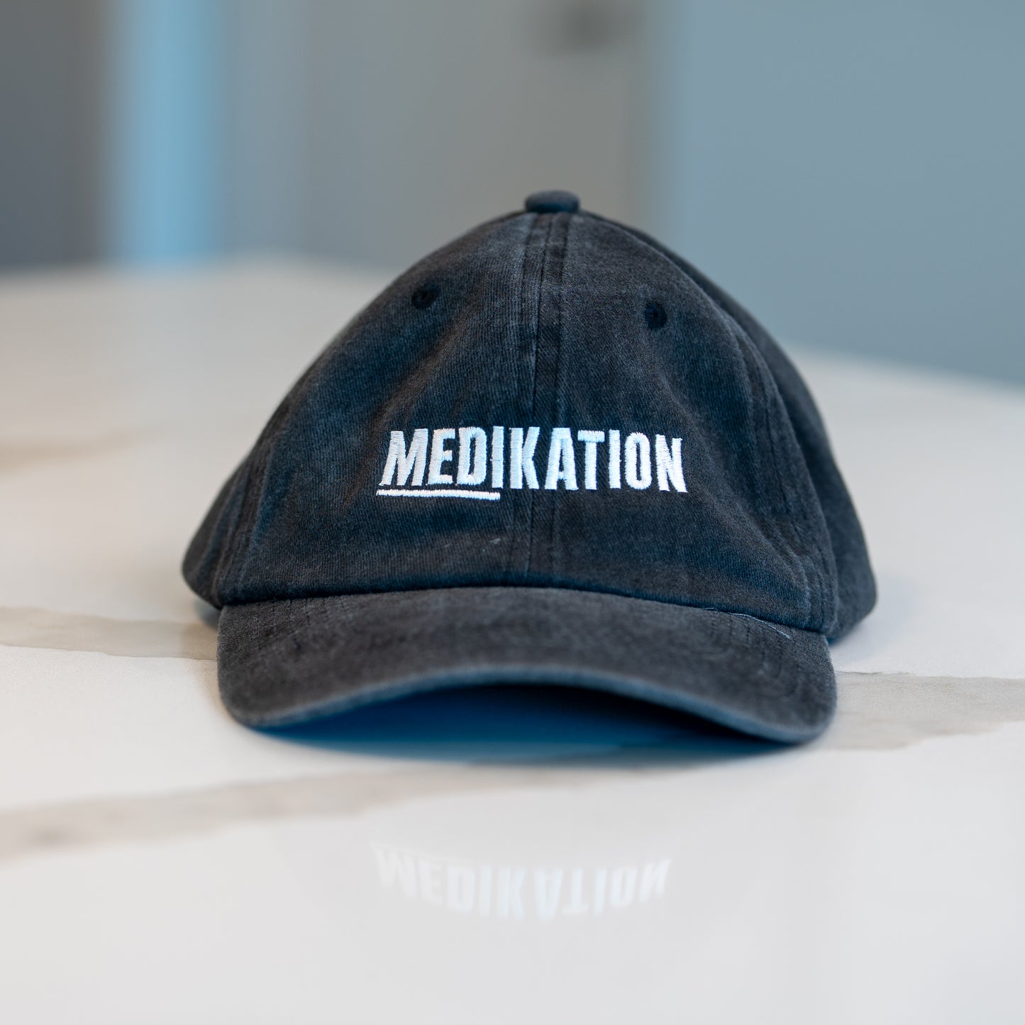 MEDIKATION Washed Gray Dad Hat — detail view 5